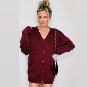 VINTAGE | Oversized Slouchy Button Down Grandpa Core Knit Cardigan Sweater Top